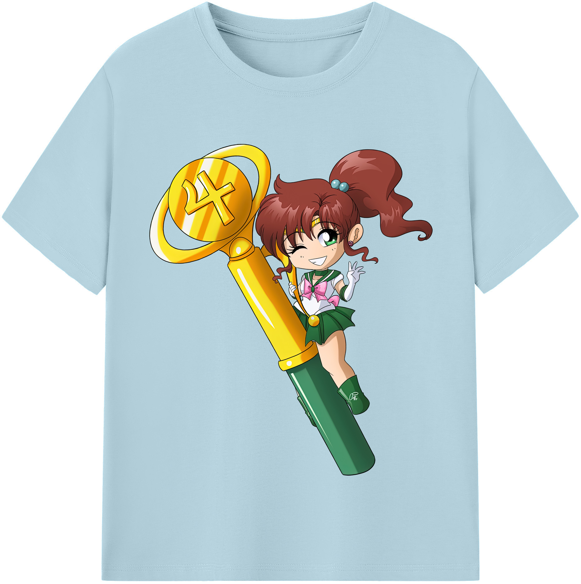 （画像用） 美少女戦士セーラームーン 木野 まこと きの まこと Sailor Moon Kino Makoto （セーラージュピター；Sailor Jupiter） 綿100％半袖Tシャツ（フロントプリント）